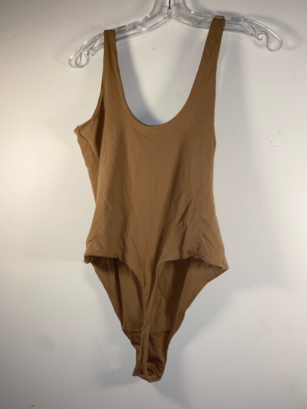 Auden Women’s 4 Way Stretch Tan Tank Bodysuit - Picture 4 of 5